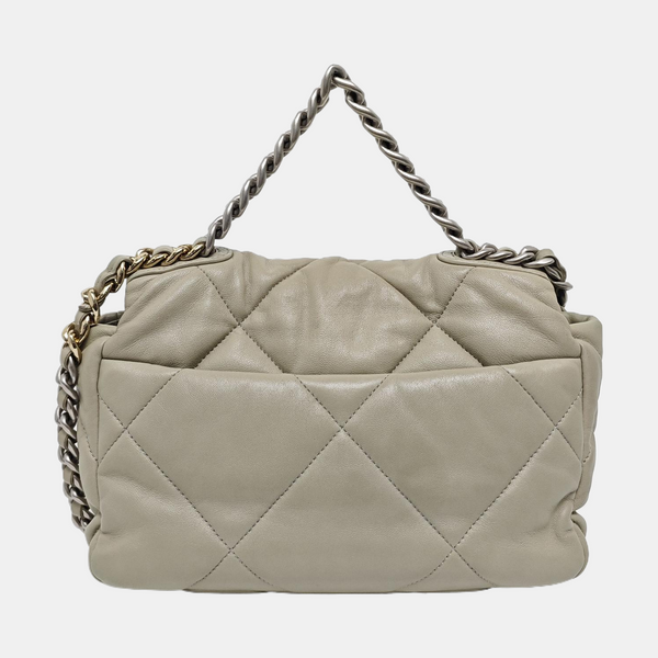 CHANEL 19 Small Quilted Lambskin Gray