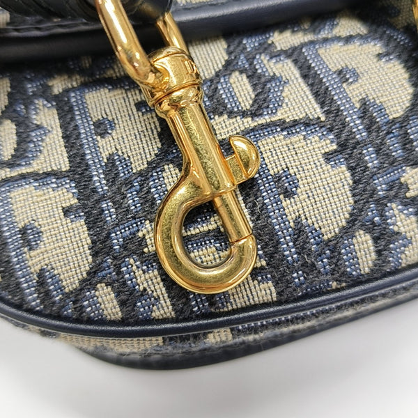 Bobby East-West Medium Oblique Canvas Blue