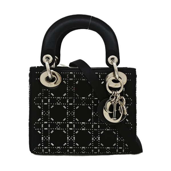 Lady Dior Mini Silk Satin Blue