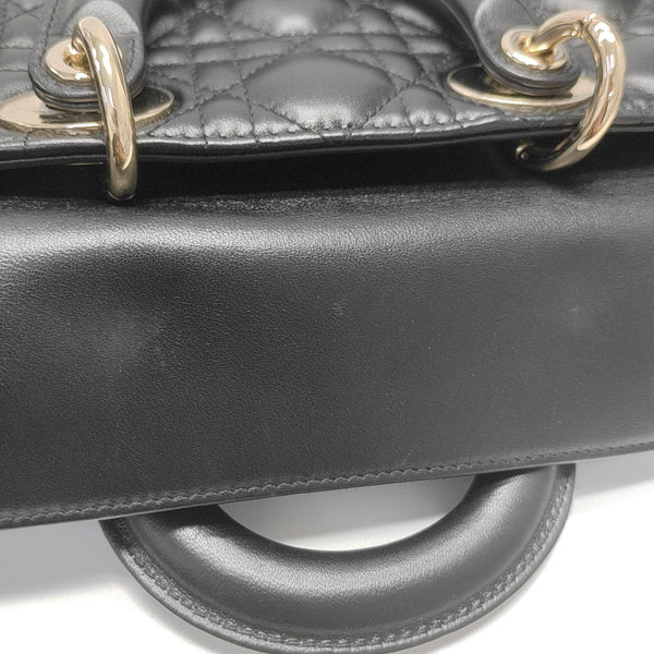 Lady D-Joy Small Quilted Lambskin Black