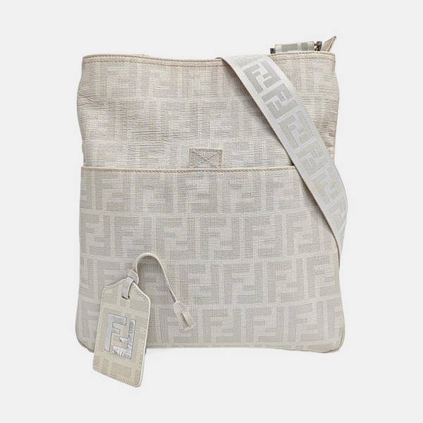 Coated Canvas Crossbody Bag Gray