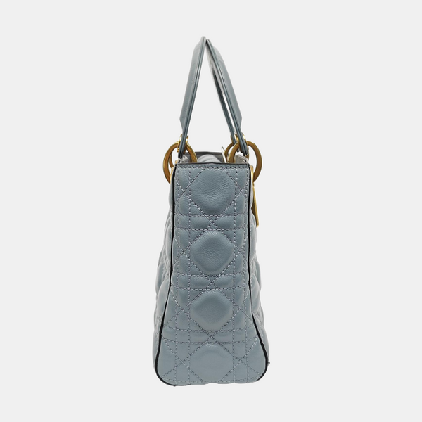 Lady Dior Small Cannage Patent Leather Blue