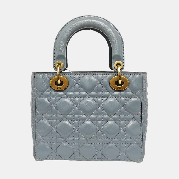 Lady Dior Small Cannage Patent Leather Blue
