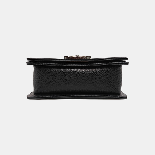 BOY CHANEL Small Quilted Grained Calfskin Black