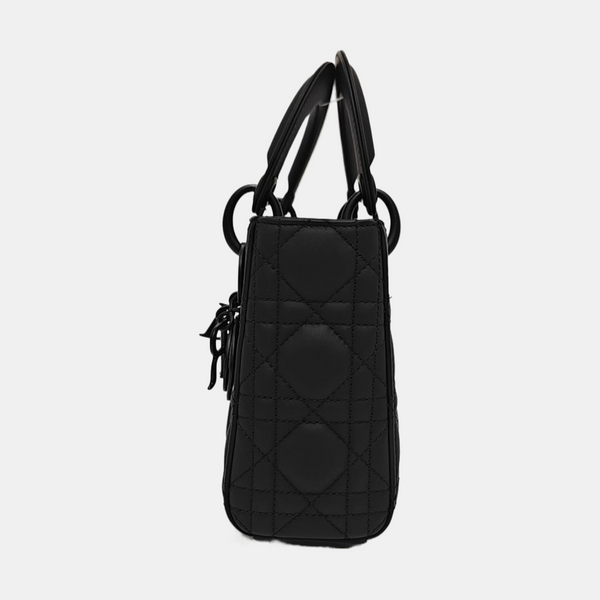 Lady Dior Mini Cannage Calfskin Black