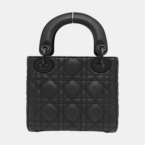 Lady Dior Mini Cannage Calfskin Black