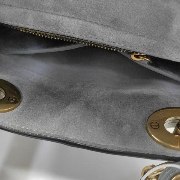 Lady Dior Small Cannage Patent Leather Blue