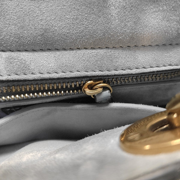 Lady Dior Small Cannage Patent Leather Blue