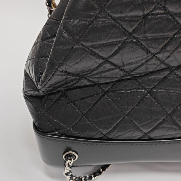 GABRIELLE Small Quilted Calfskin Black