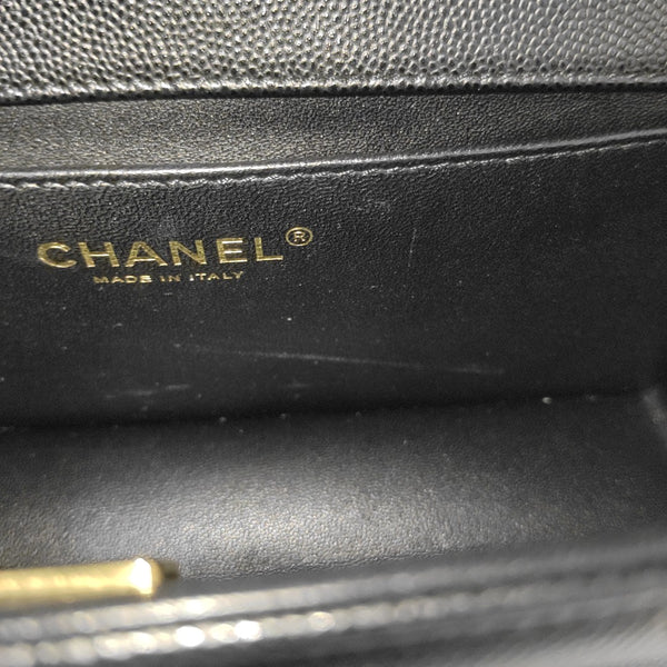 BOY CHANEL Medium Quilted Grained Calfskin Black