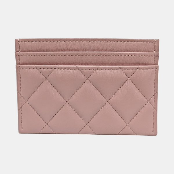 CHANEL 19 Small Quilted Lambskin Pink Card Holder