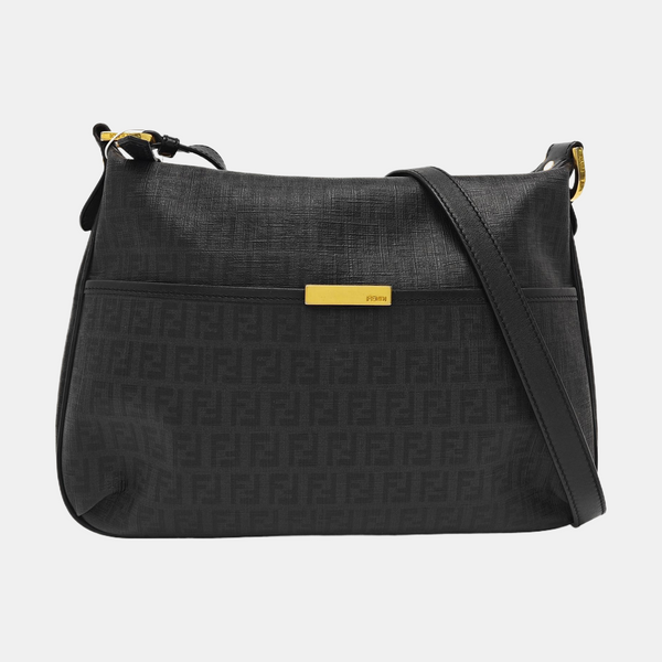 Coated Canvas Shoulder Bag Gray