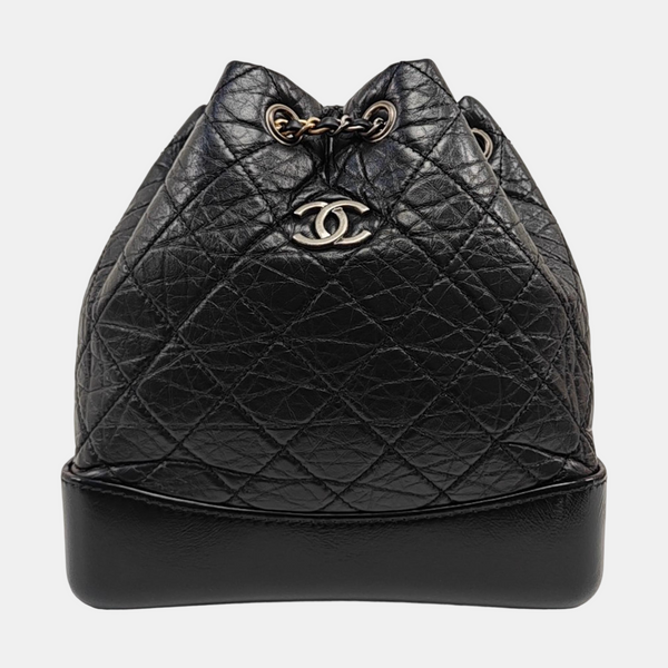 GABRIELLE Small Quilted Calfskin Black