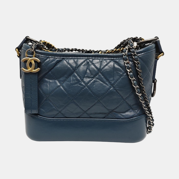 GABRIELLE Small Quilted Calfskin Blue