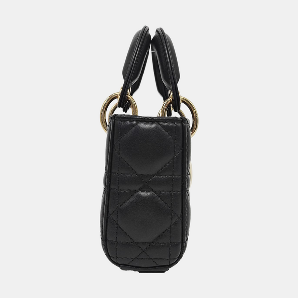 Lady D-Joy Super Mini Cannage Lambskin Black