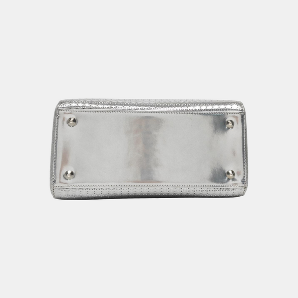 Lady Dior Medium Calfskin Silver