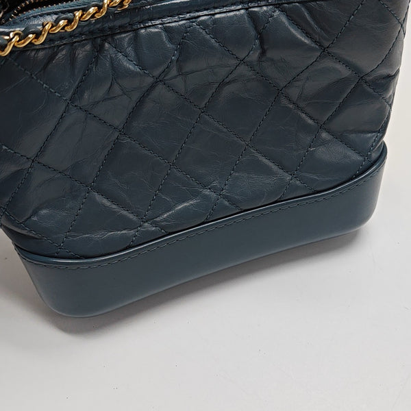 GABRIELLE Small Quilted Calfskin Blue
