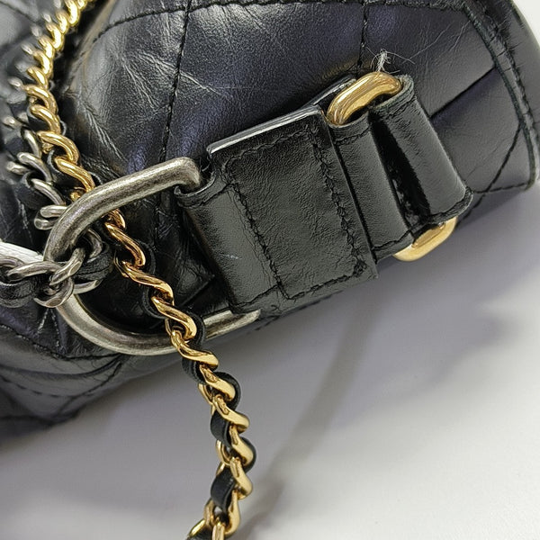 GABRIELLE Large Quilted Calfskin Black