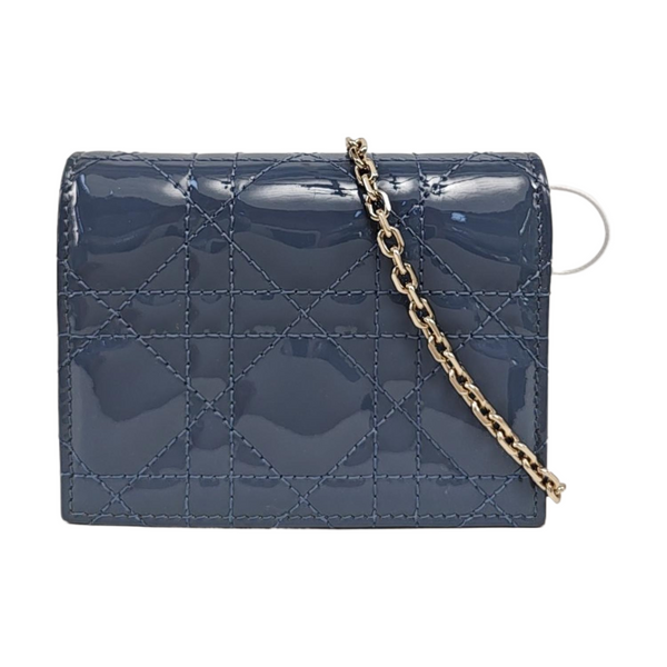 Lady Dior Cannage Patent Leather Blue