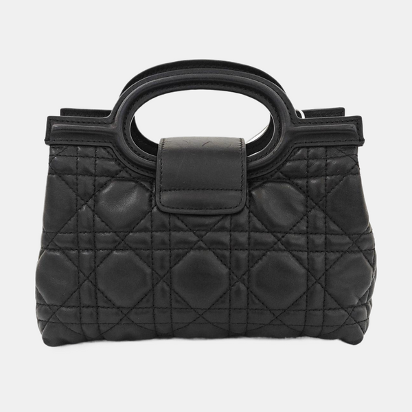 Jolie Top Handle Mini Cannage Lambskin Black