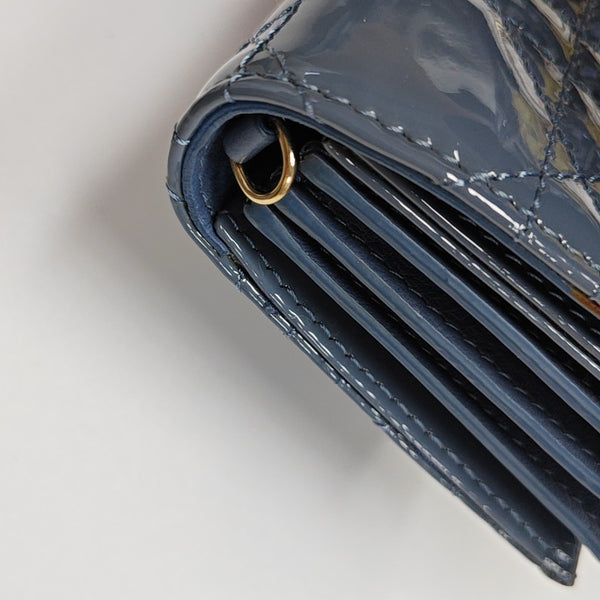 Lady Dior Cannage Patent Leather Blue