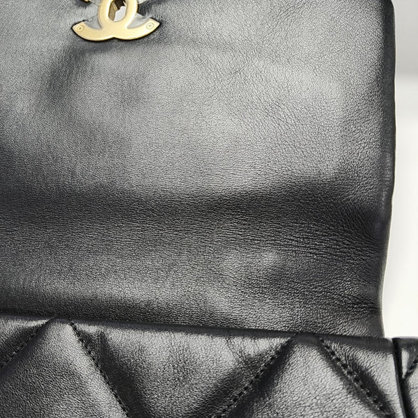 CHANEL 19 Large Quilted Lambskin Black