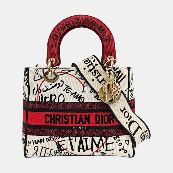 Lady Dior Medium Canvas White
