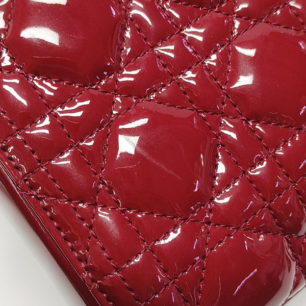 Lady Dior Medium Cannage Patent Leather Red