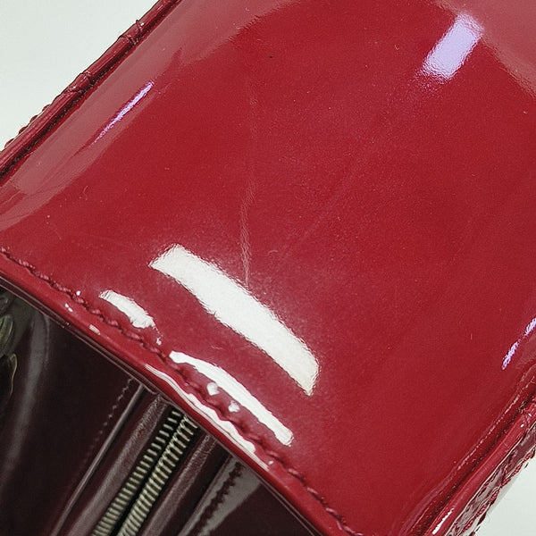 Lady Dior Medium Cannage Patent Leather Red