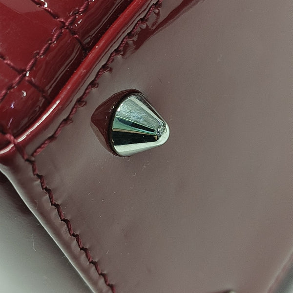 Lady Dior Medium Cannage Patent Leather Red