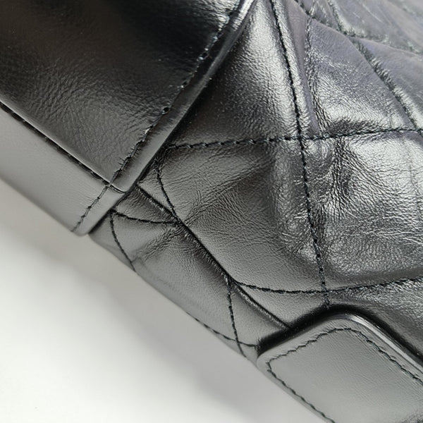 GABRIELLE Small Quilted Vintage Calf Black
