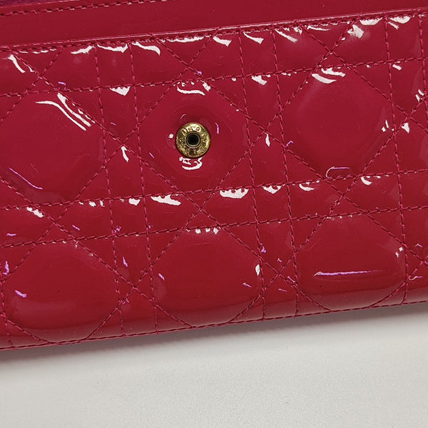 Lady Dior Small Cannage Patent Leather Red