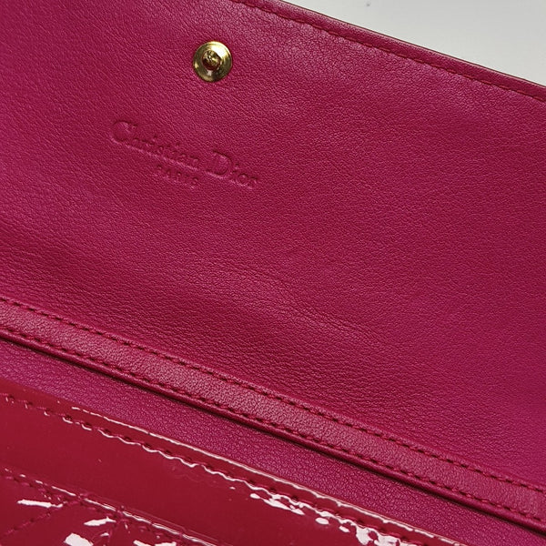 Lady Dior Small Cannage Patent Leather Red