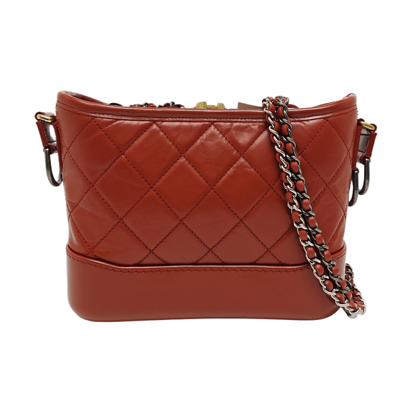 GABRIELLE Small Quilted Calfskin Red