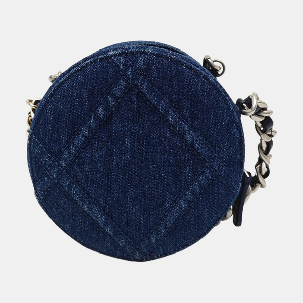 CHANEL 19 Small Quilted Denim Blue