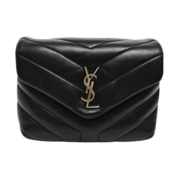 LOULOU Extra Small Chevron Calfskin Black