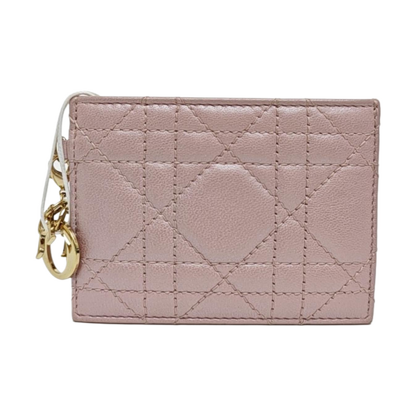 Lady Dior Quilted Lambskin Pink Card Holder