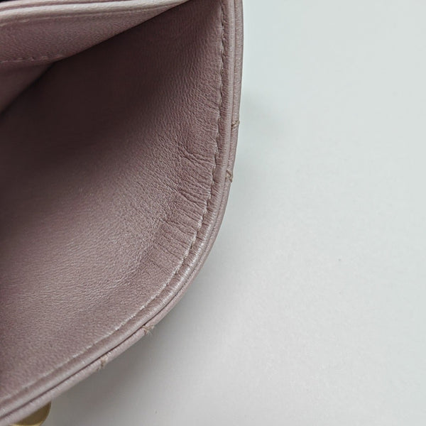 Lady Dior Quilted Lambskin Pink Card Holder