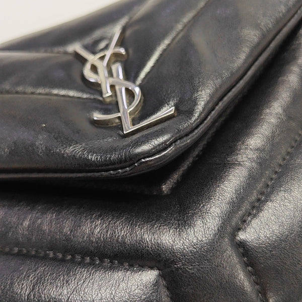 LOULOU Extra Small Chevron Calfskin Black