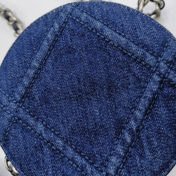 CHANEL 19 Small Quilted Denim Blue