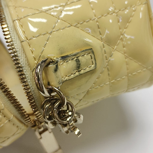 Lady Dior Super Mini Cannage Patent Leather Yellow
