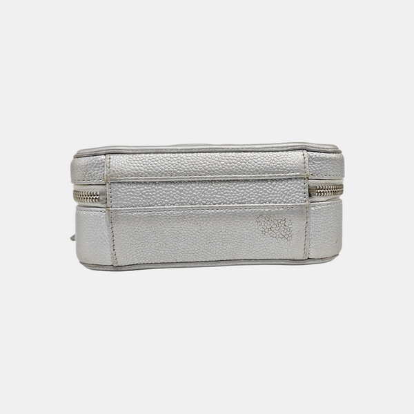 FILIGREE Small Quilted Grained Calfskin Silver