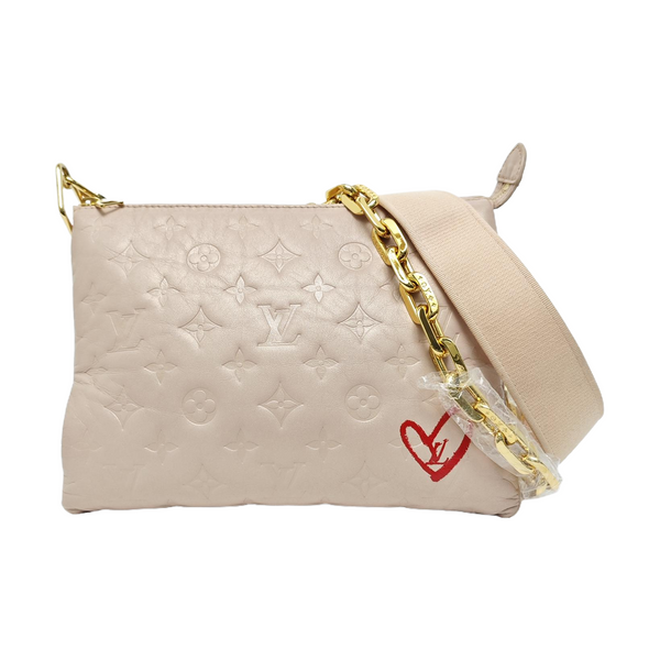COUSSIN PM Monogram Lambskin Red