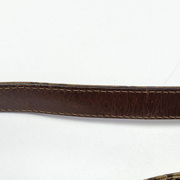 Coated Canvas Top Handle Bag Brown
