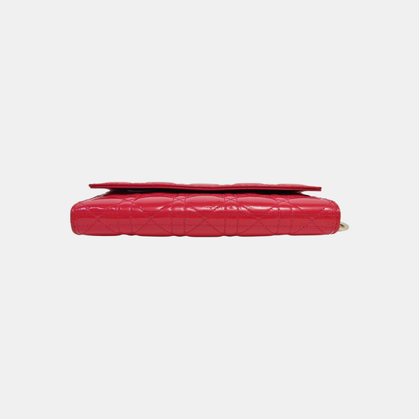 Lady Dior Small Cannage Patent Leather Red