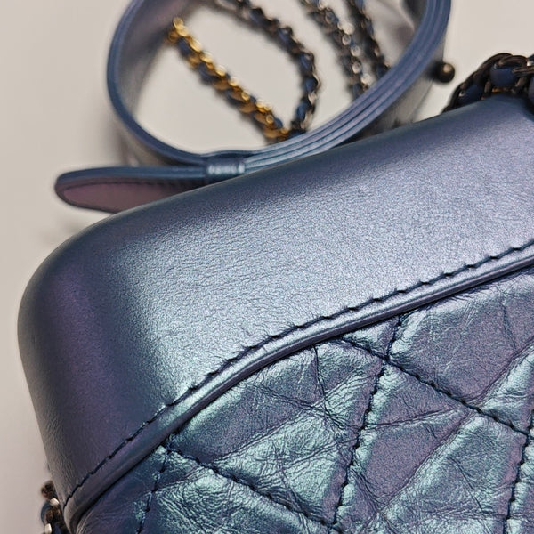 GABRIELLE Small Quilted Calfskin Metallic