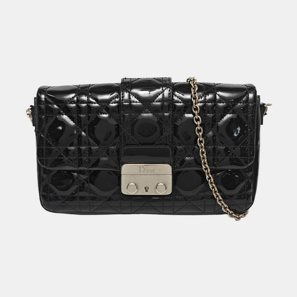 Miss Dior Cannage Patent Leather Black