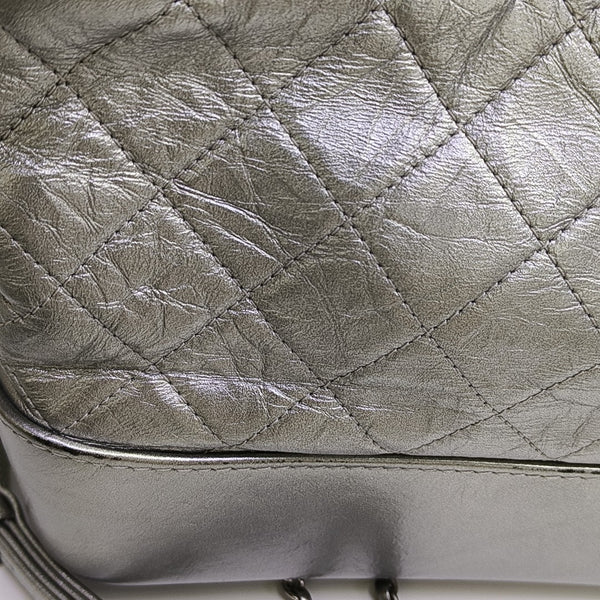 GABRIELLE Medium Quilted Calfskin Silver