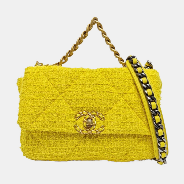 CHANEL 19 Small Quilted Yellow
