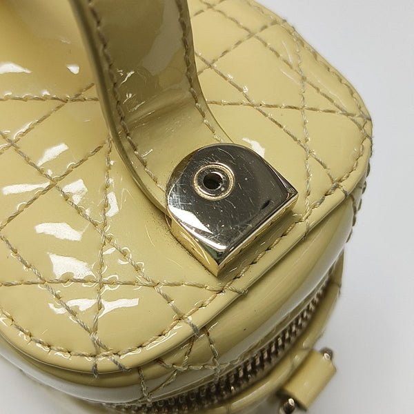 Lady Dior Super Mini Cannage Patent Leather Yellow